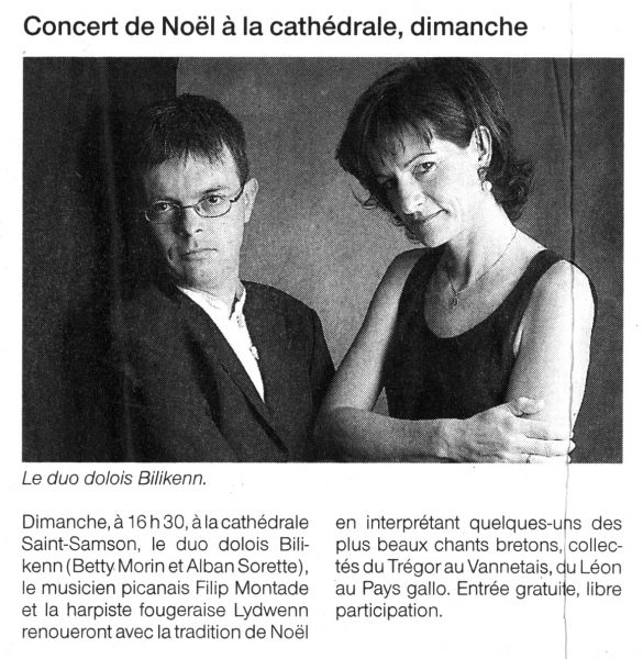 Ouest-France, concert de Noël, décembre 2005