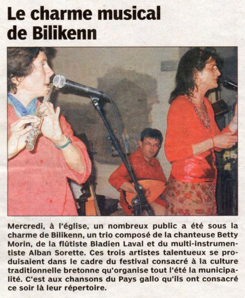 Le Pays malouin, le charme musical de Bilikenn, juillet 2007